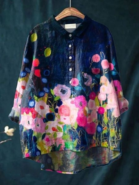 Lila - Bloemenprint Blouse