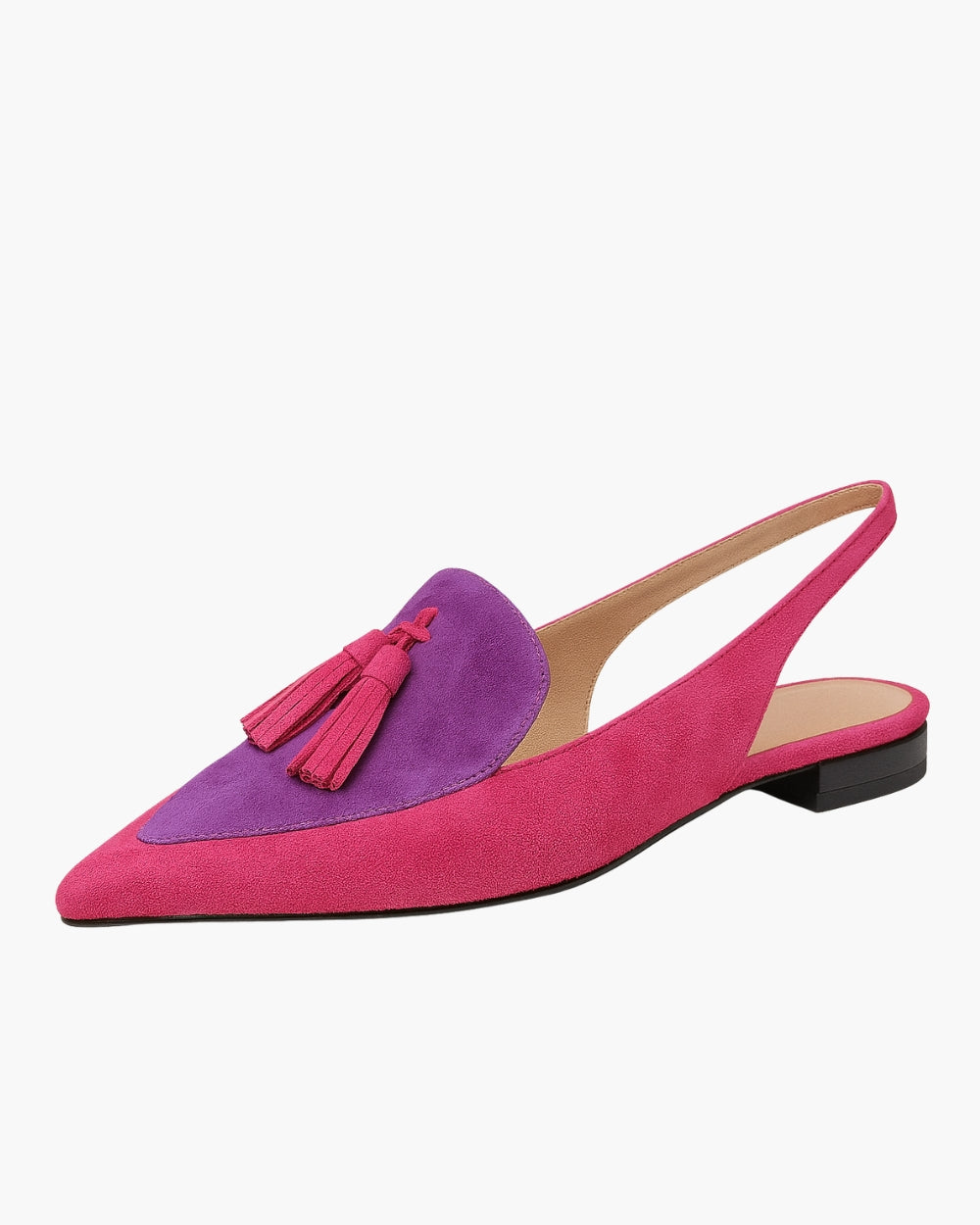 Quelia – Puntige Slingbacks met Franje
