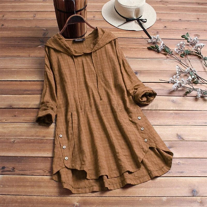 Eliana Linnen Tuniek Hoodie