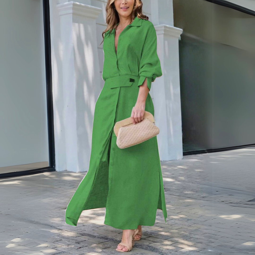 Jeanette | Elegante Maxi Jurk met V-hals