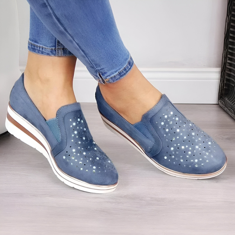 Lisa™ | Orthopedische Sleehak Loafers met Strass-steentjes