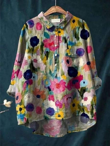 Lila - Bloemenprint Blouse