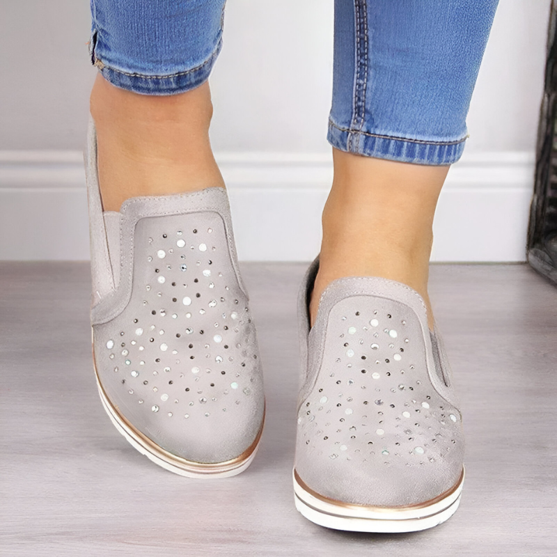 Lisa™ | Orthopedische Sleehak Loafers met Strass-steentjes