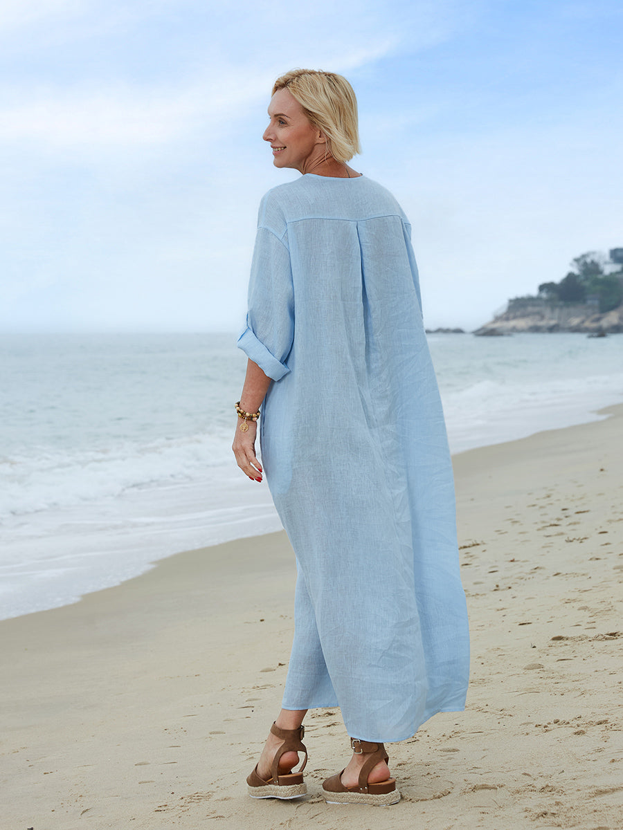 Rosie | Relaxed Maxi Jurk met Zakken