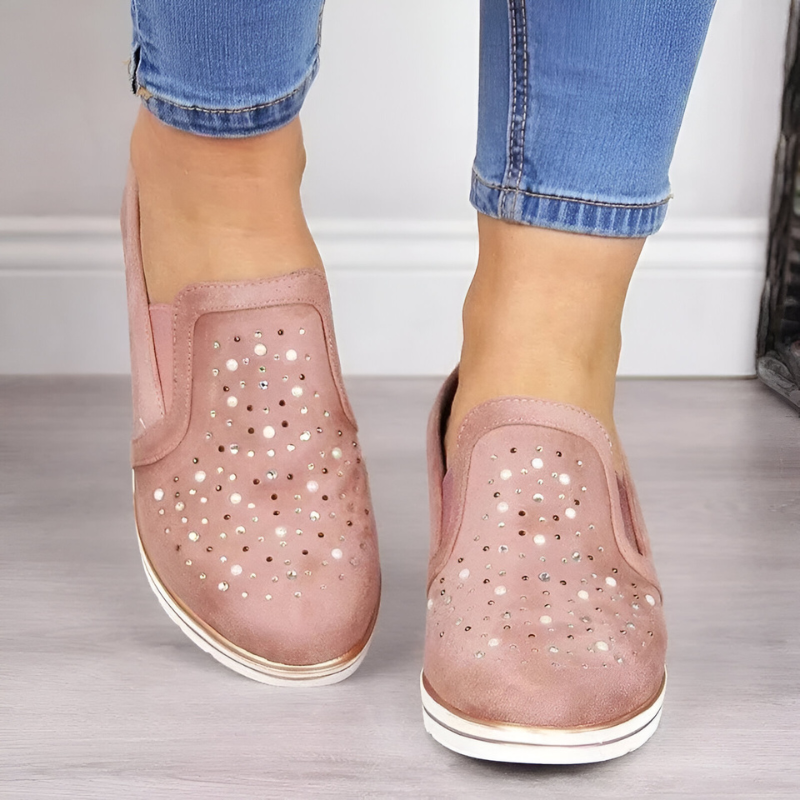 Lisa™ | Orthopedische Sleehak Loafers met Strass-steentjes