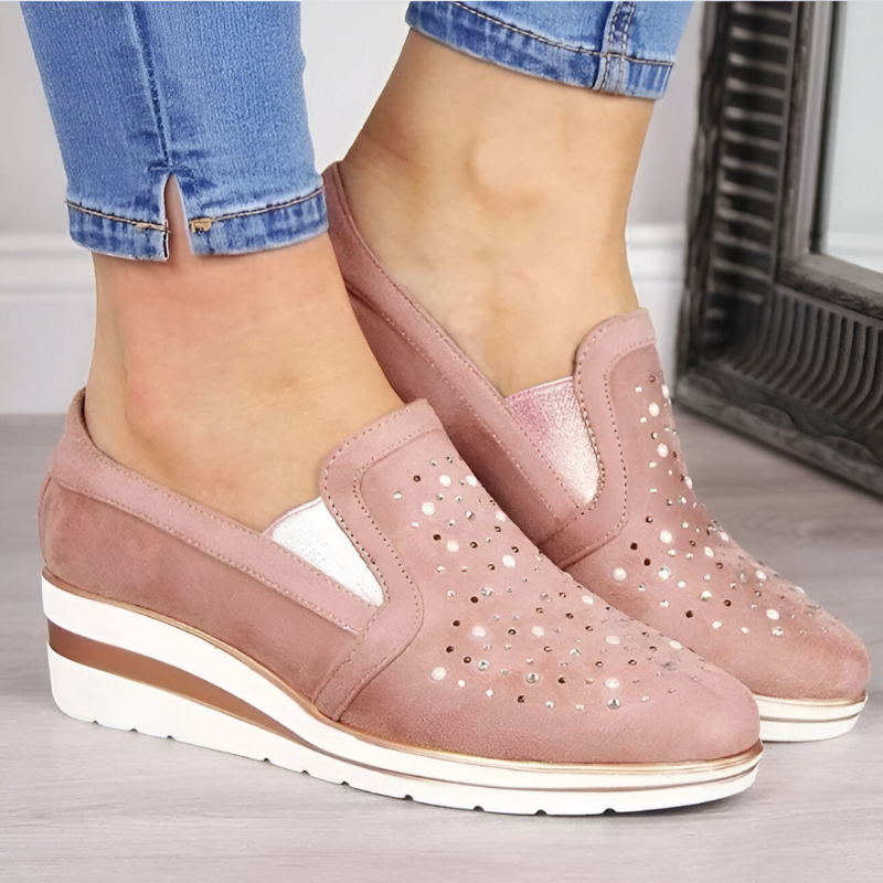 Lisa™ | Orthopedische Sleehak Loafers met Strass-steentjes