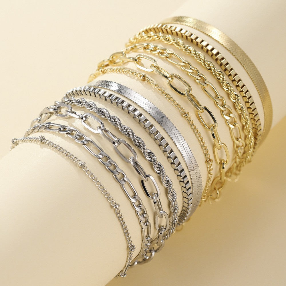 Mia | Armbandenset - 5-delige Schakelcollectie