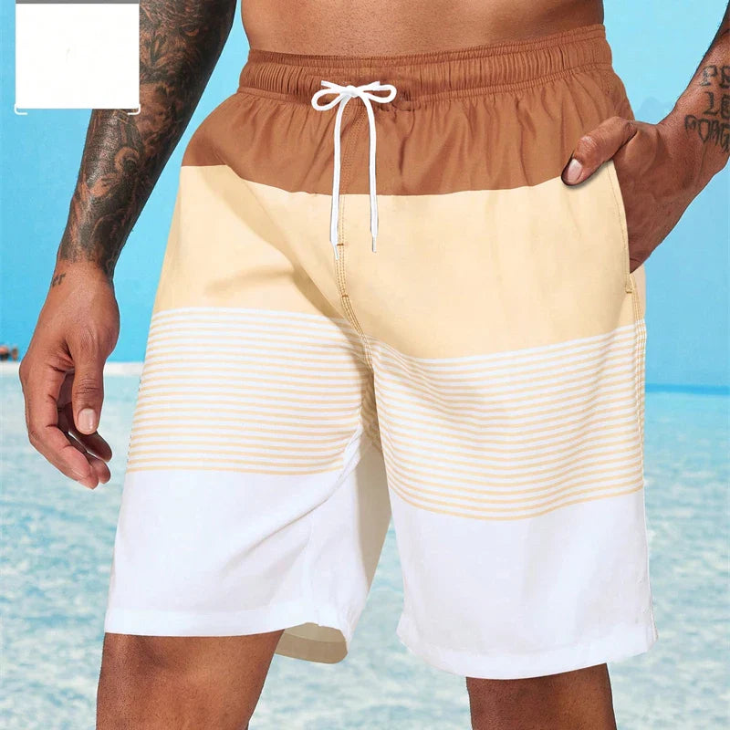 Jack | Heren Sneldrogende Gestreepte Zwemshort met Elastische Tailleband