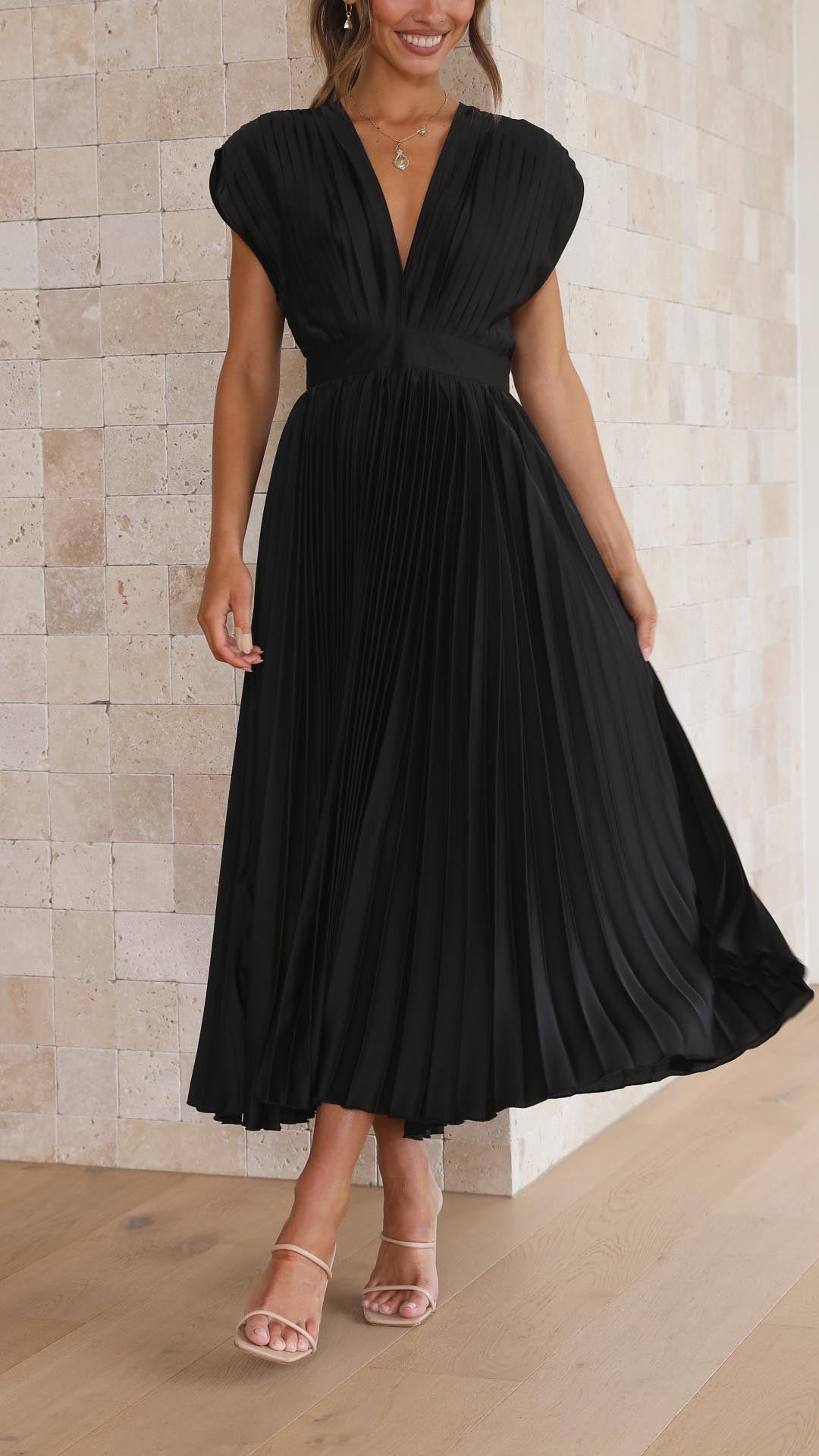 Maria - Elegant Geplooide Jurk