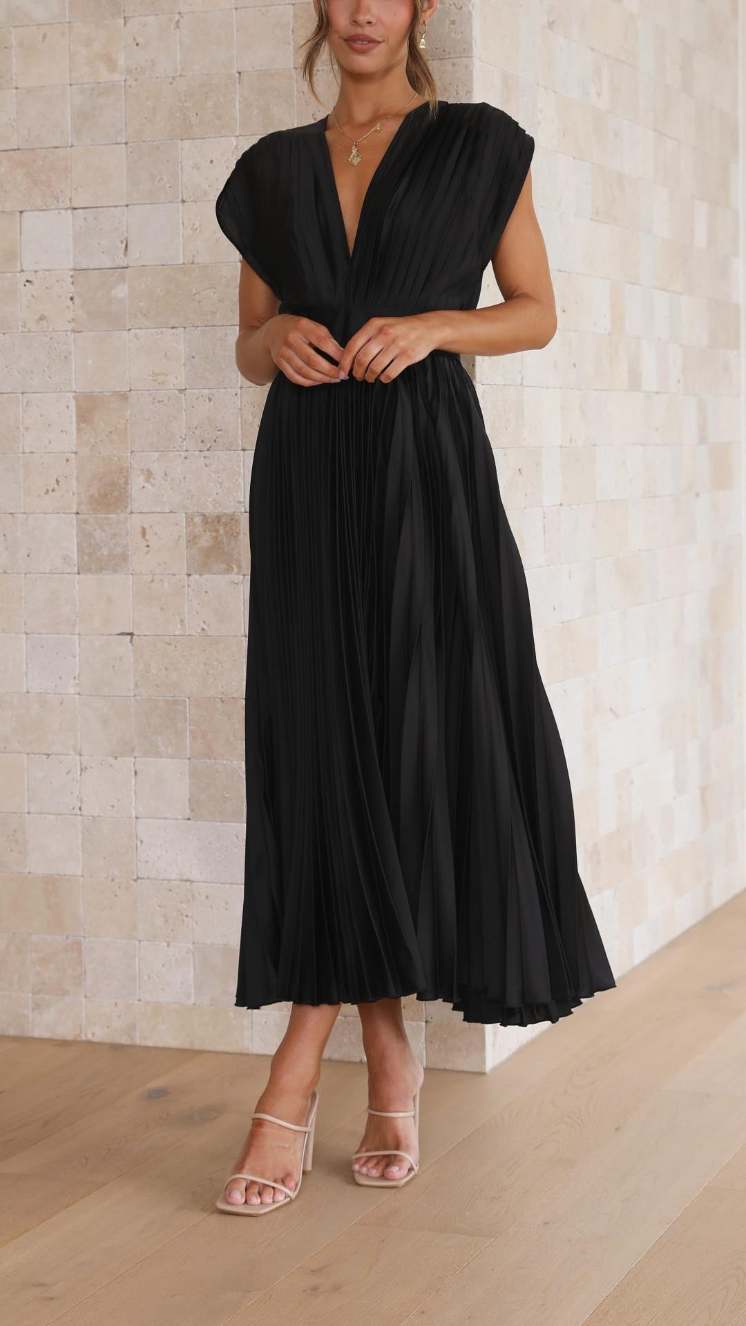 Maria - Elegant Geplooide Jurk