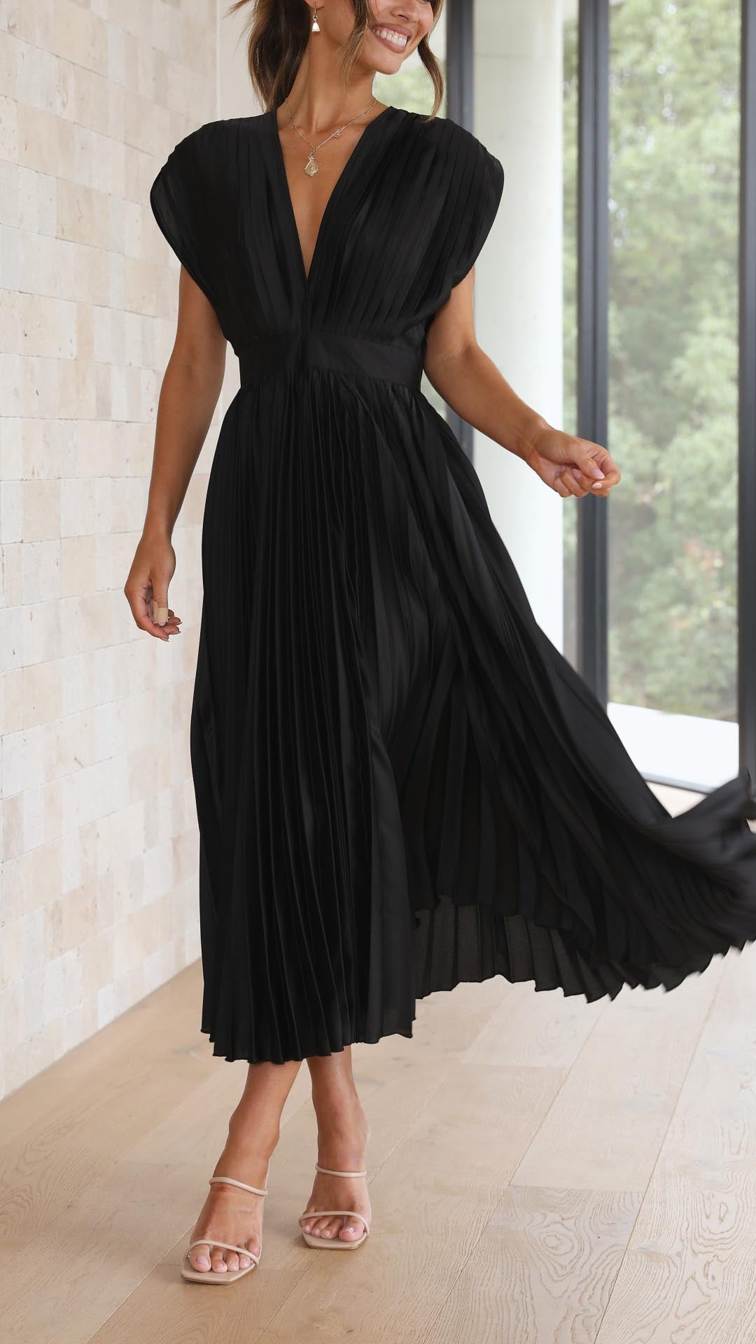Maria - Elegant Geplooide Jurk
