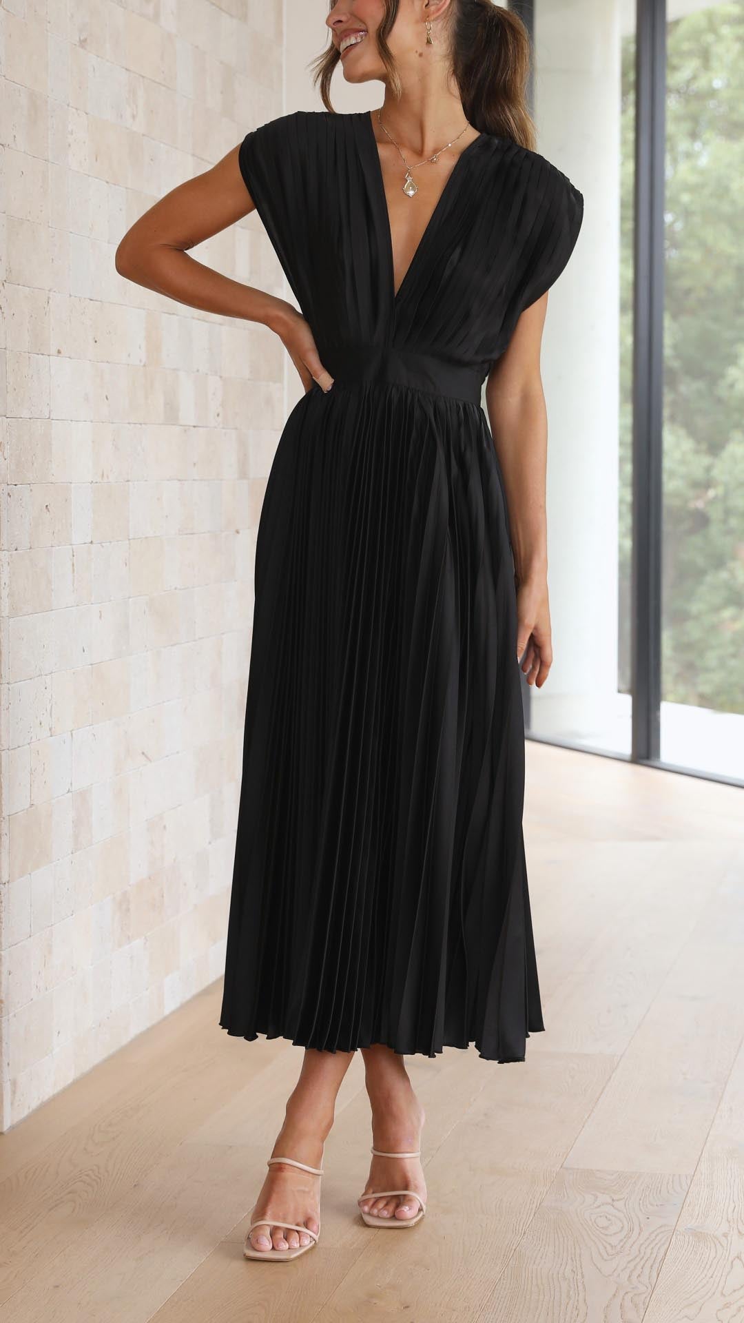 Maria - Elegant Geplooide Jurk