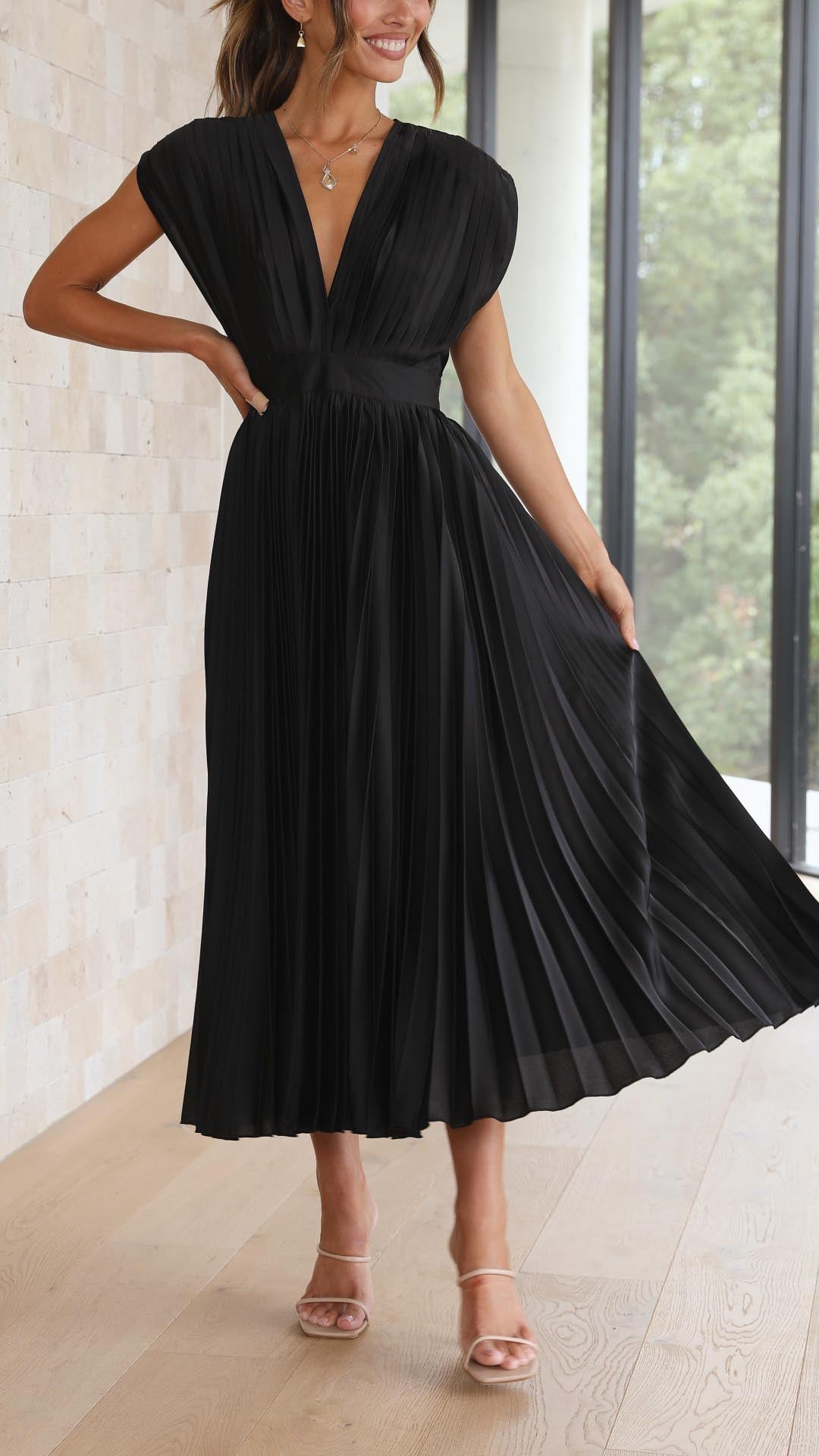 Maria - Elegant Geplooide Jurk
