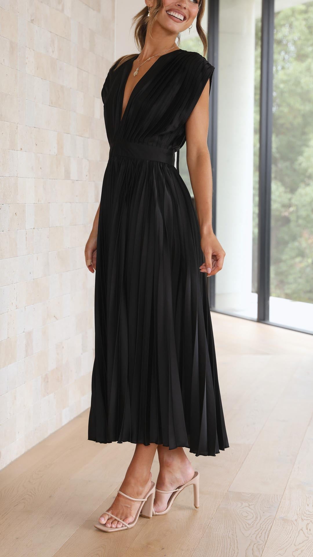 Maria - Elegant Geplooide Jurk