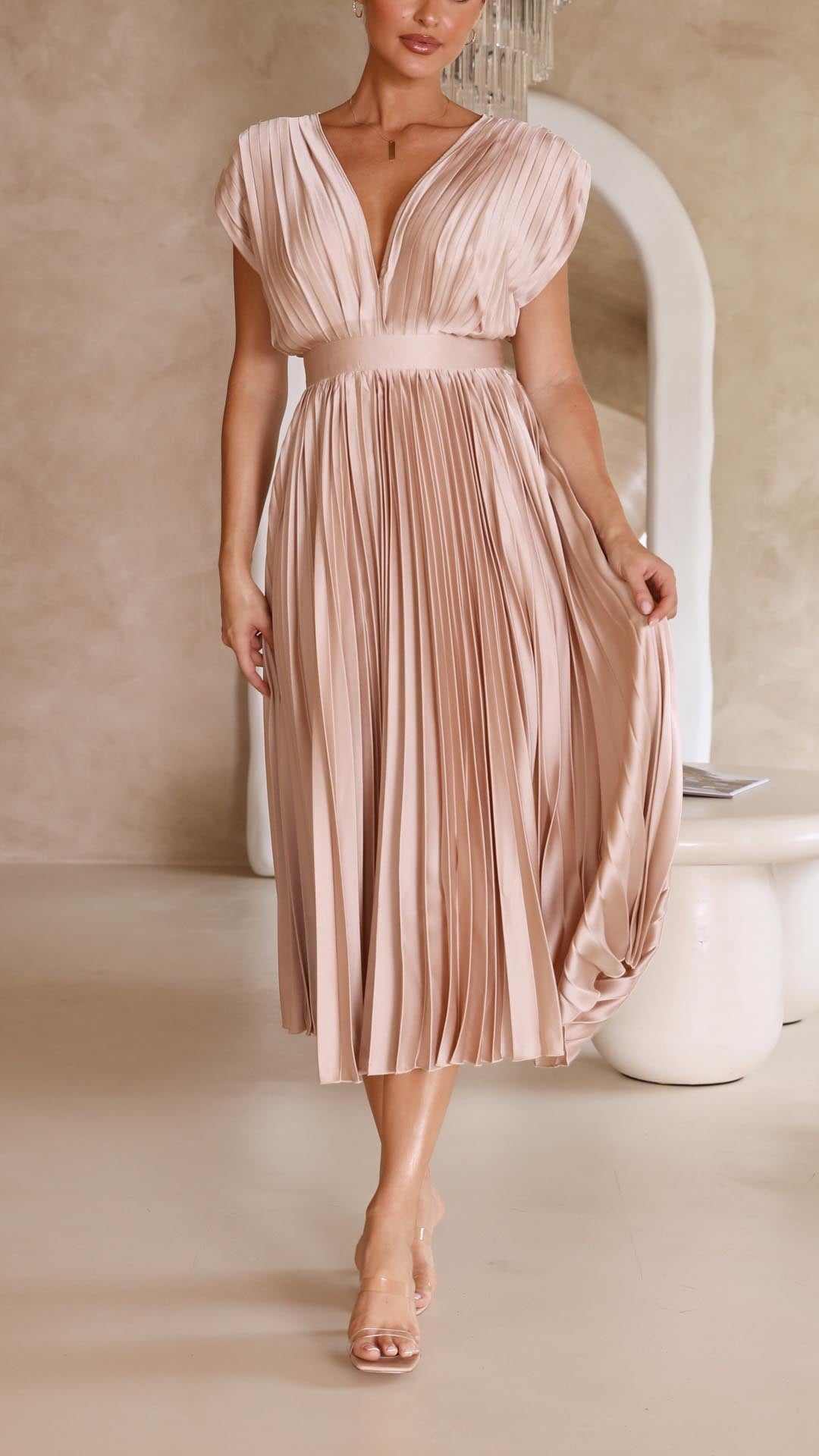 Maria - Elegant Geplooide Jurk