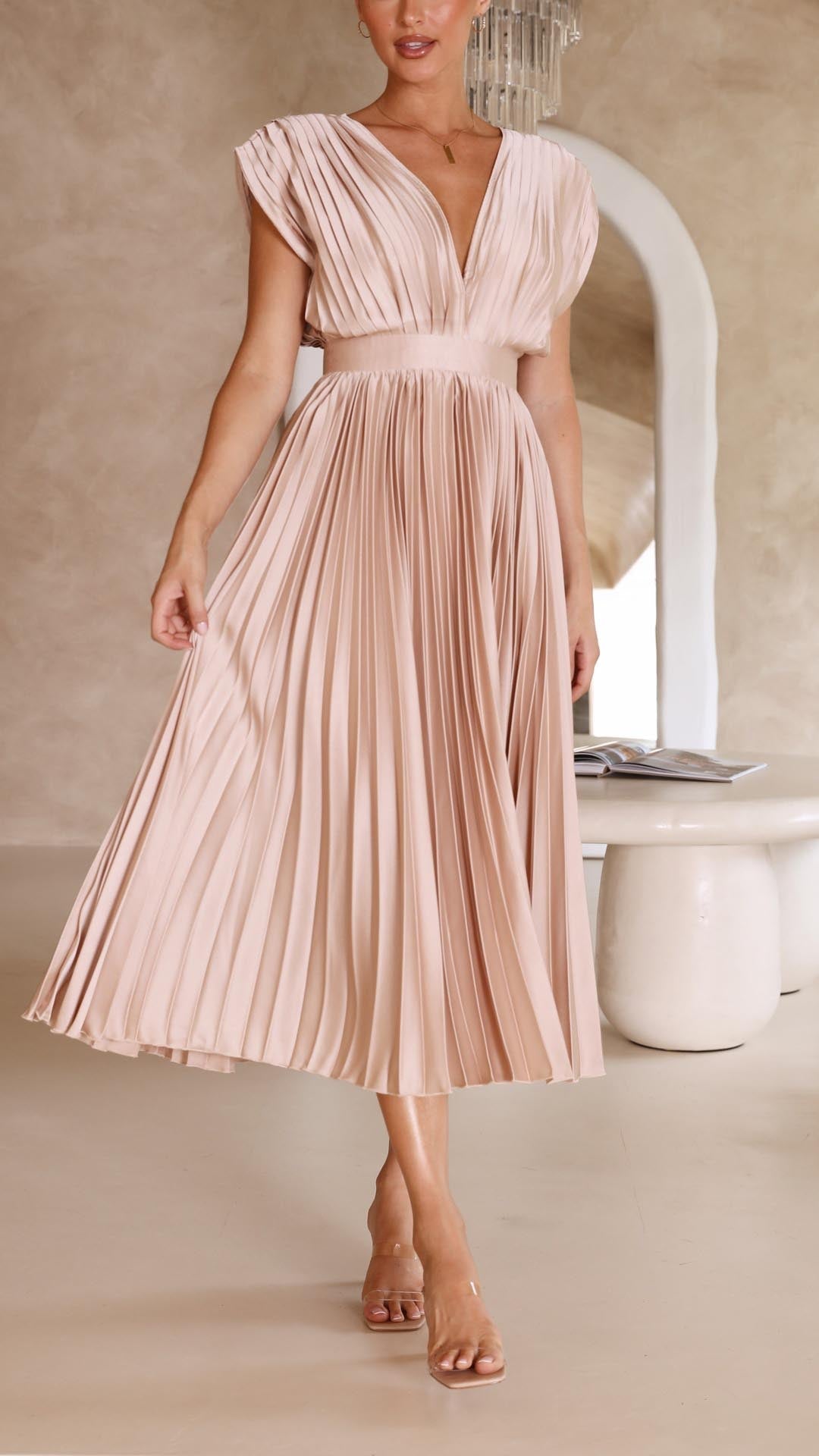 Maria - Elegant Geplooide Jurk