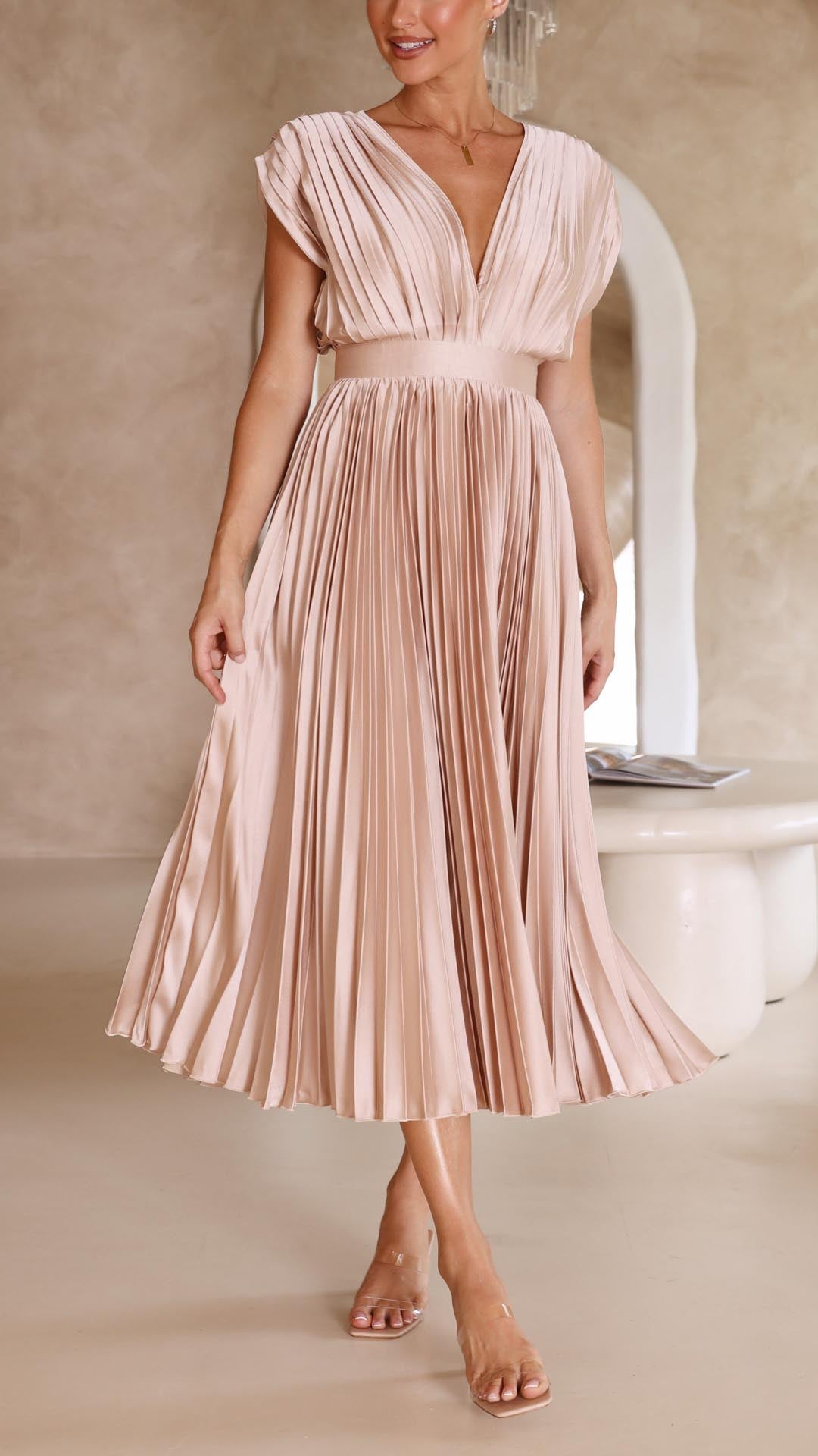 Maria - Elegant Geplooide Jurk