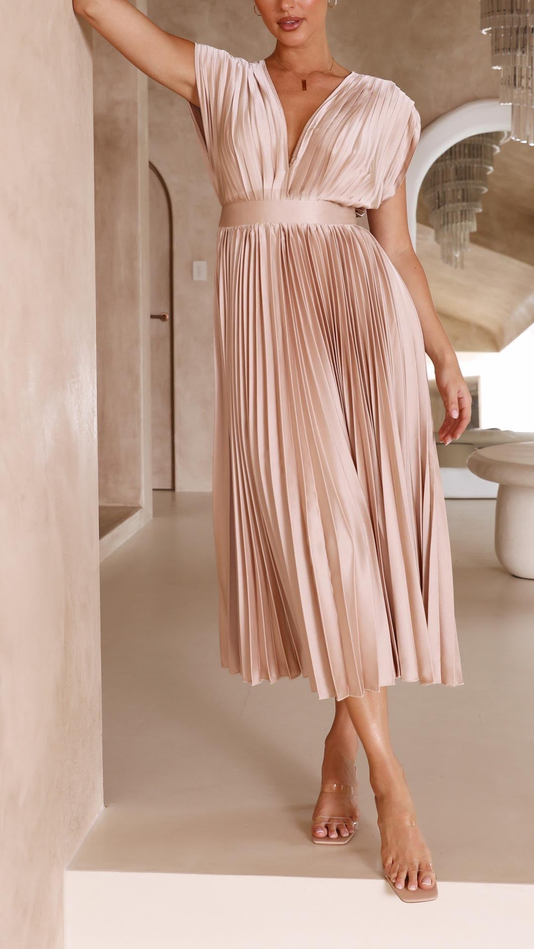 Maria - Elegant Geplooide Jurk