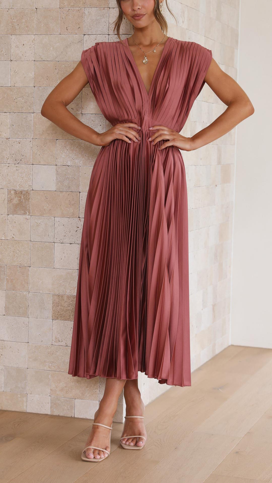 Maria - Elegant Geplooide Jurk