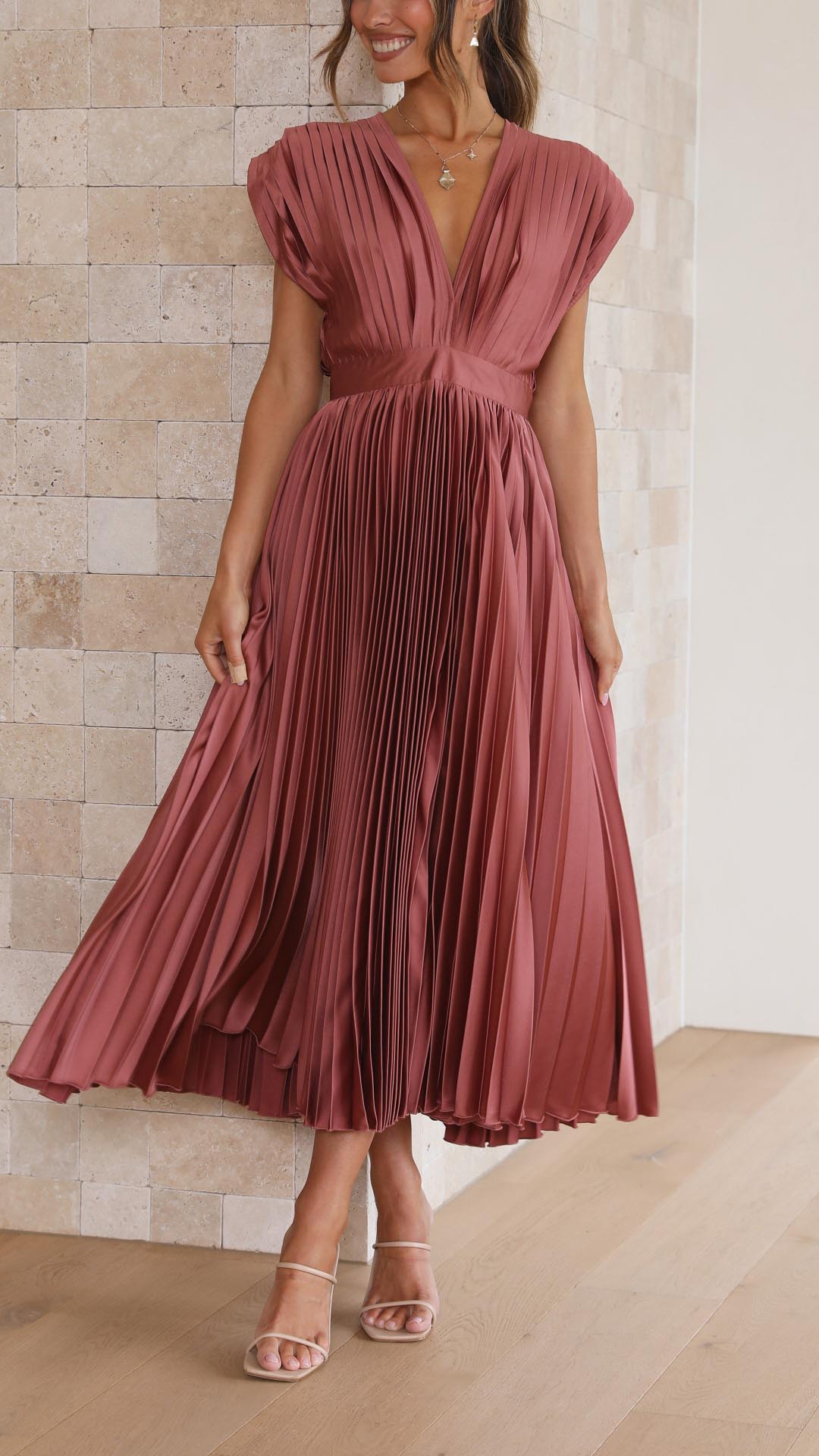 Maria - Elegant Geplooide Jurk