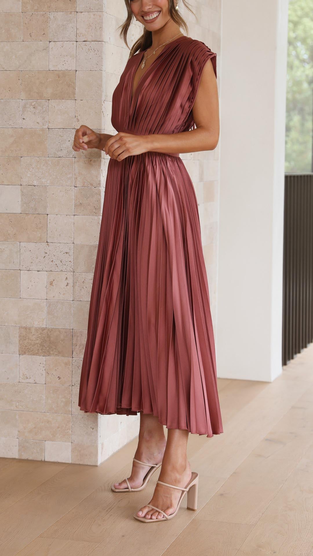 Maria - Elegant Geplooide Jurk