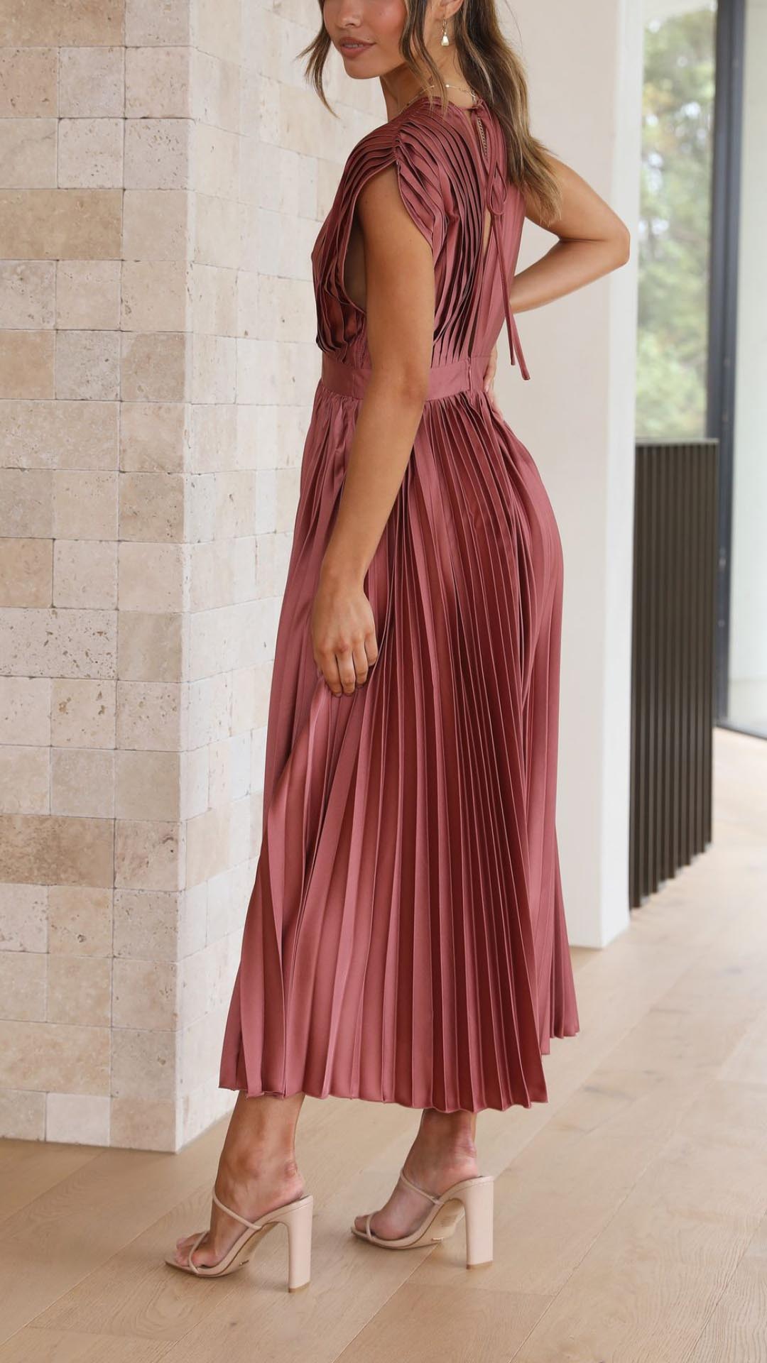 Maria - Elegant Geplooide Jurk