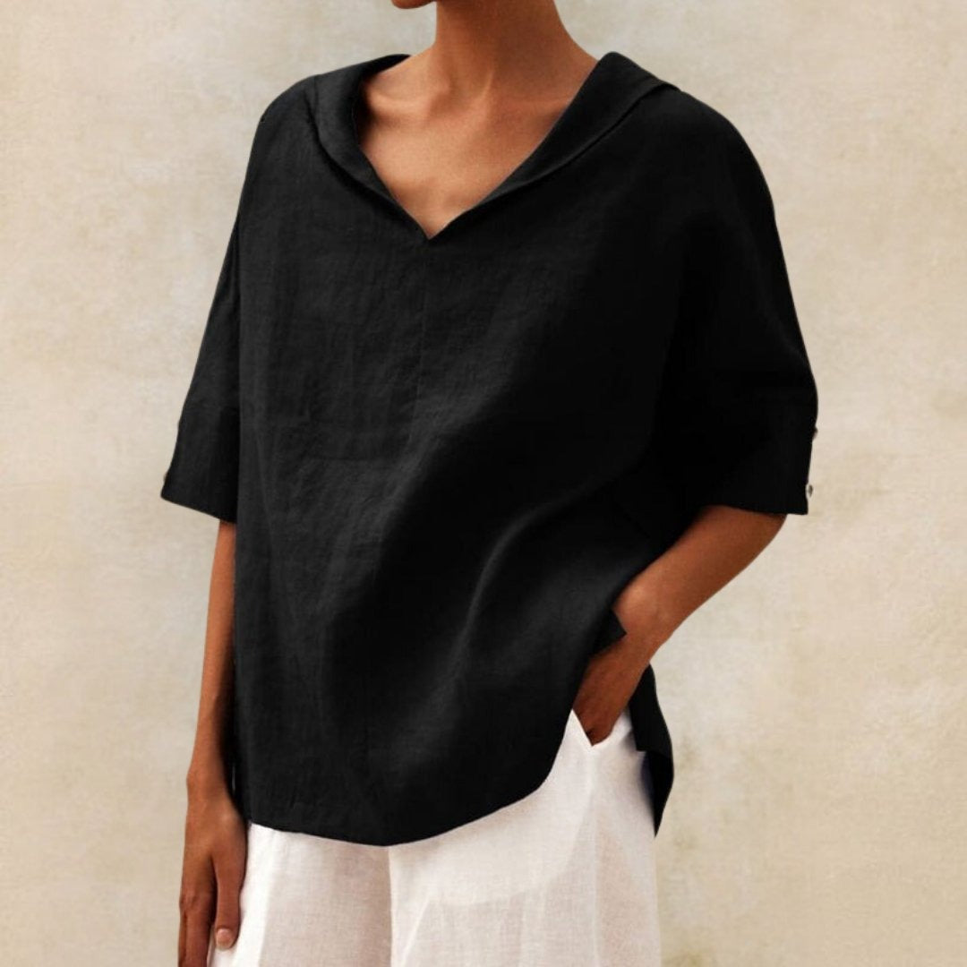 Michal - Dames Casual Linnen V-Hals Shirt