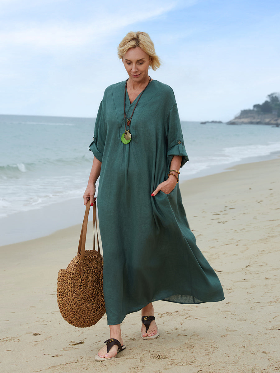 Rosie | Relaxed Maxi Jurk met Zakken