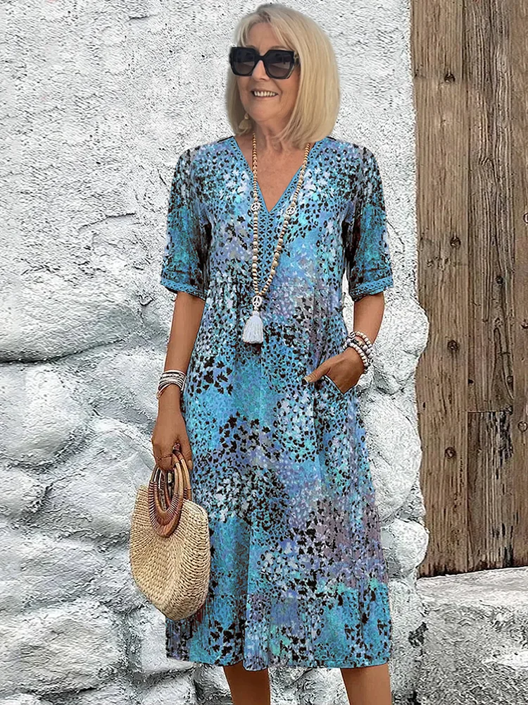 Samantha™ | Elegante Bloemen Midi Jurk