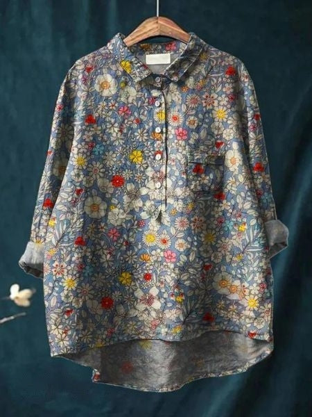Lila - Bloemenprint Blouse