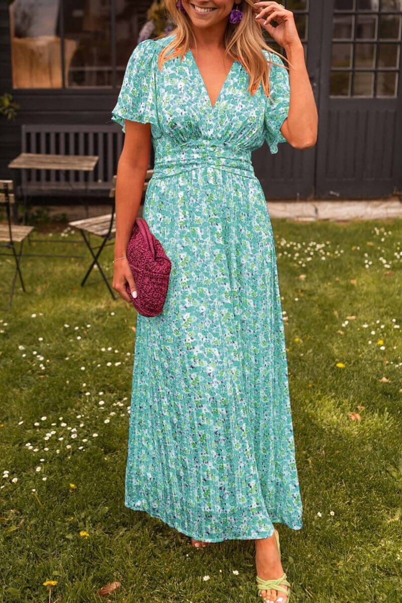 Amelia – Elegante Maxi Jurk met V-Hals