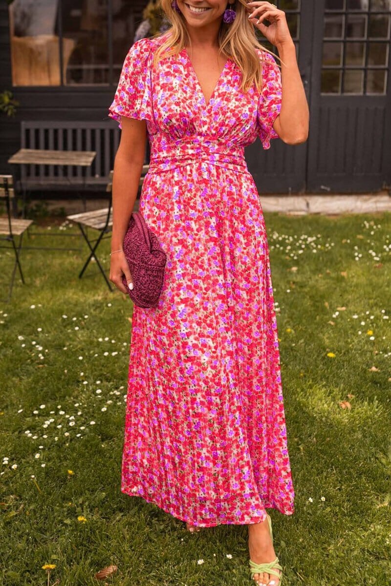 Amelia – Elegante Maxi Jurk met V-Hals