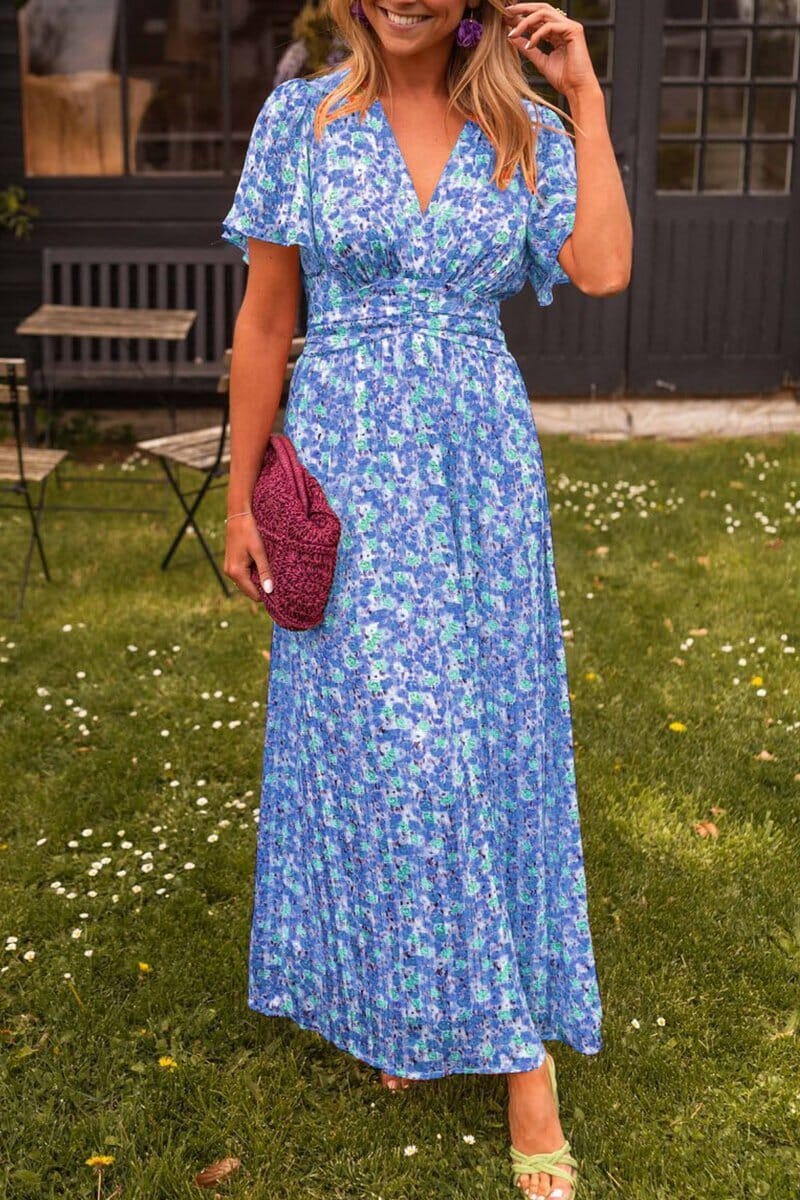 Amelia – Elegante Maxi Jurk met V-Hals