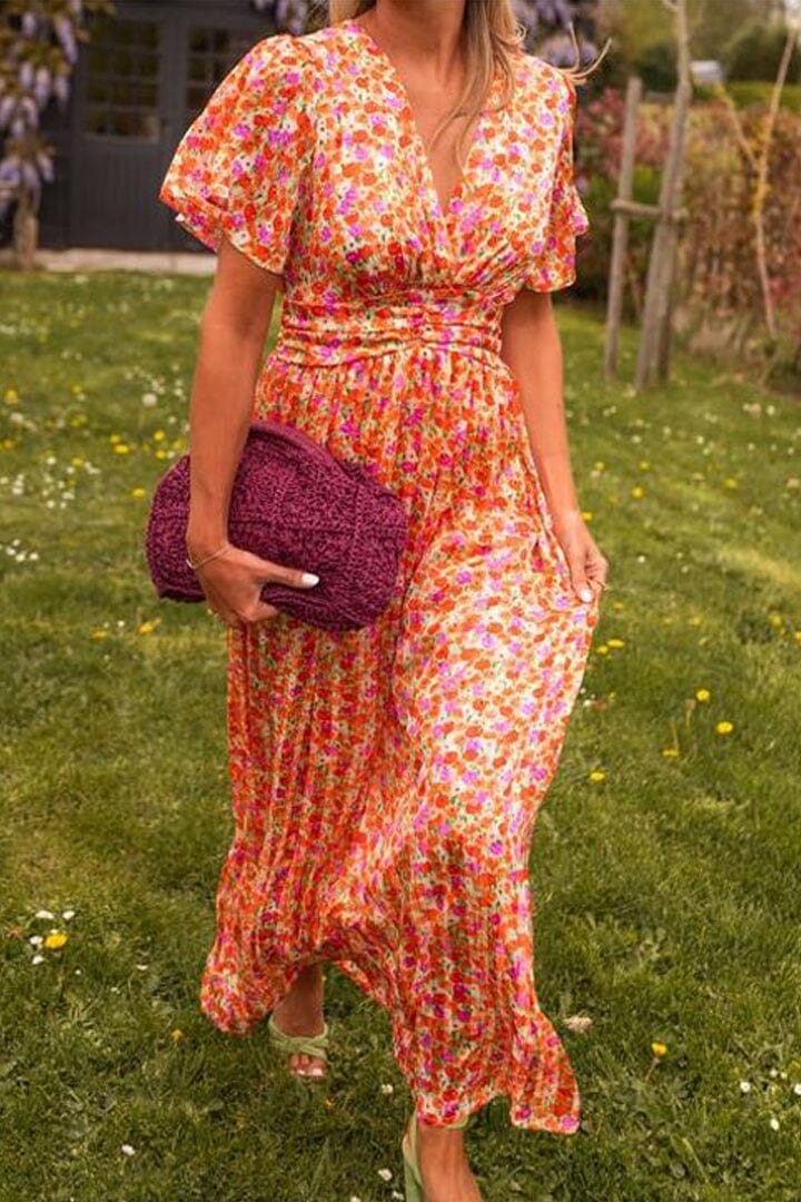 Amelia – Elegante Maxi Jurk met V-Hals
