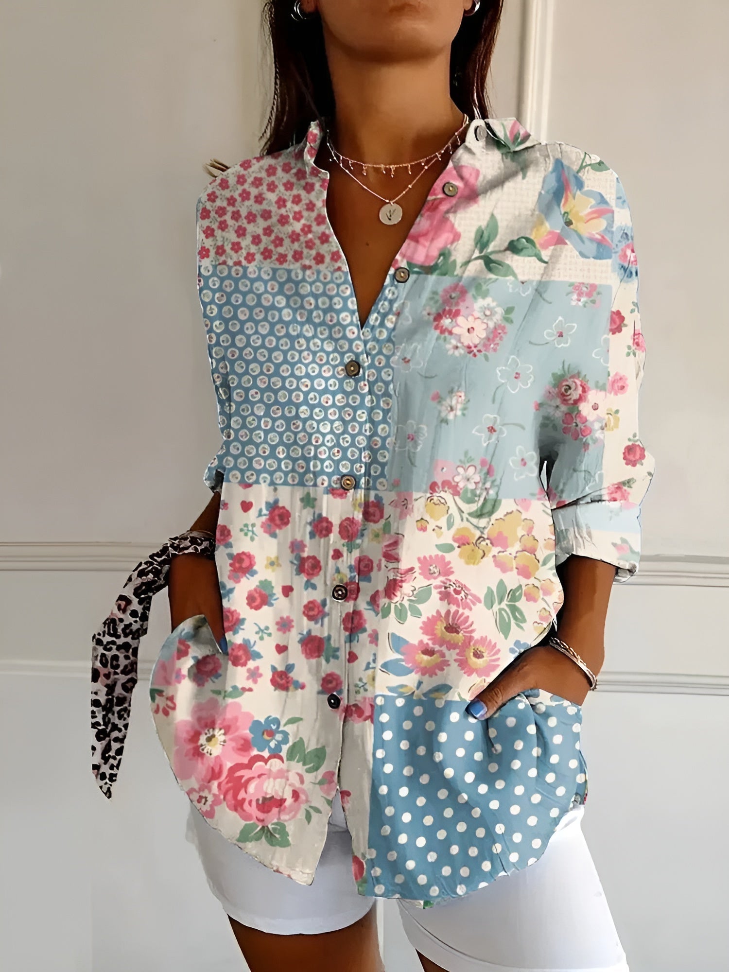 Frieda - Dames blouse met print