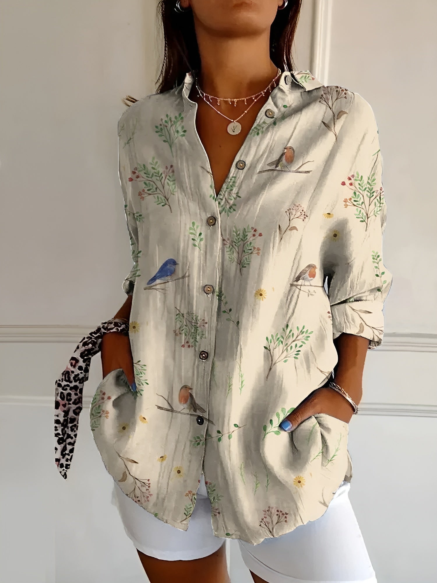 Frieda - Dames blouse met print