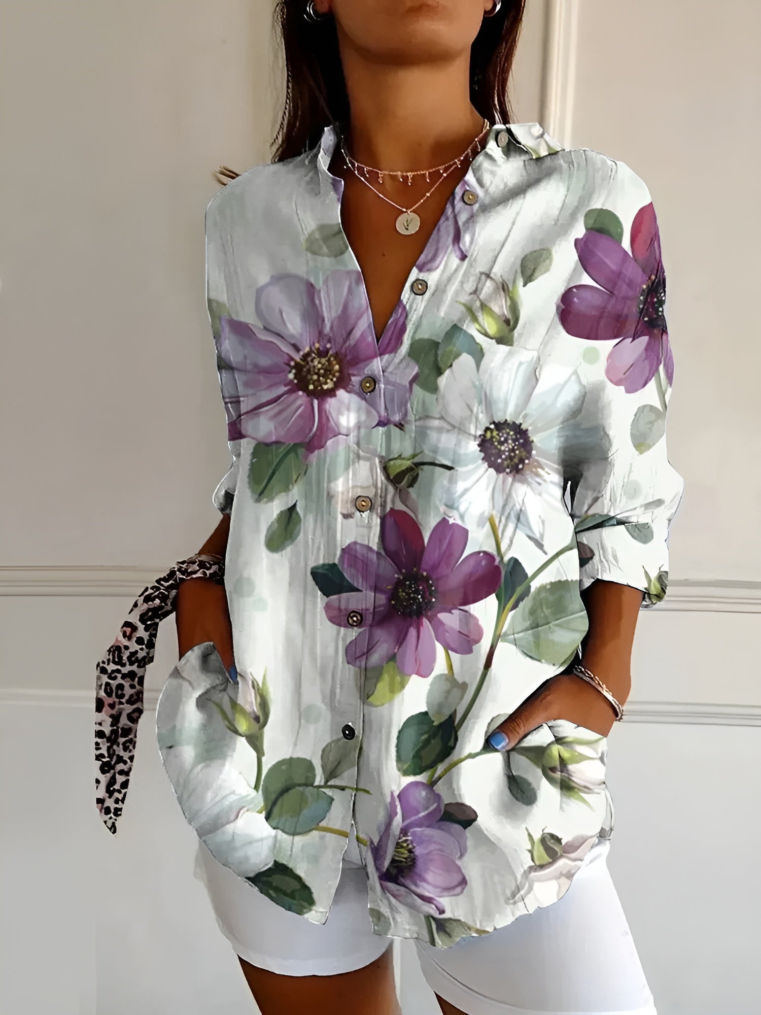 Frieda - Dames blouse met print