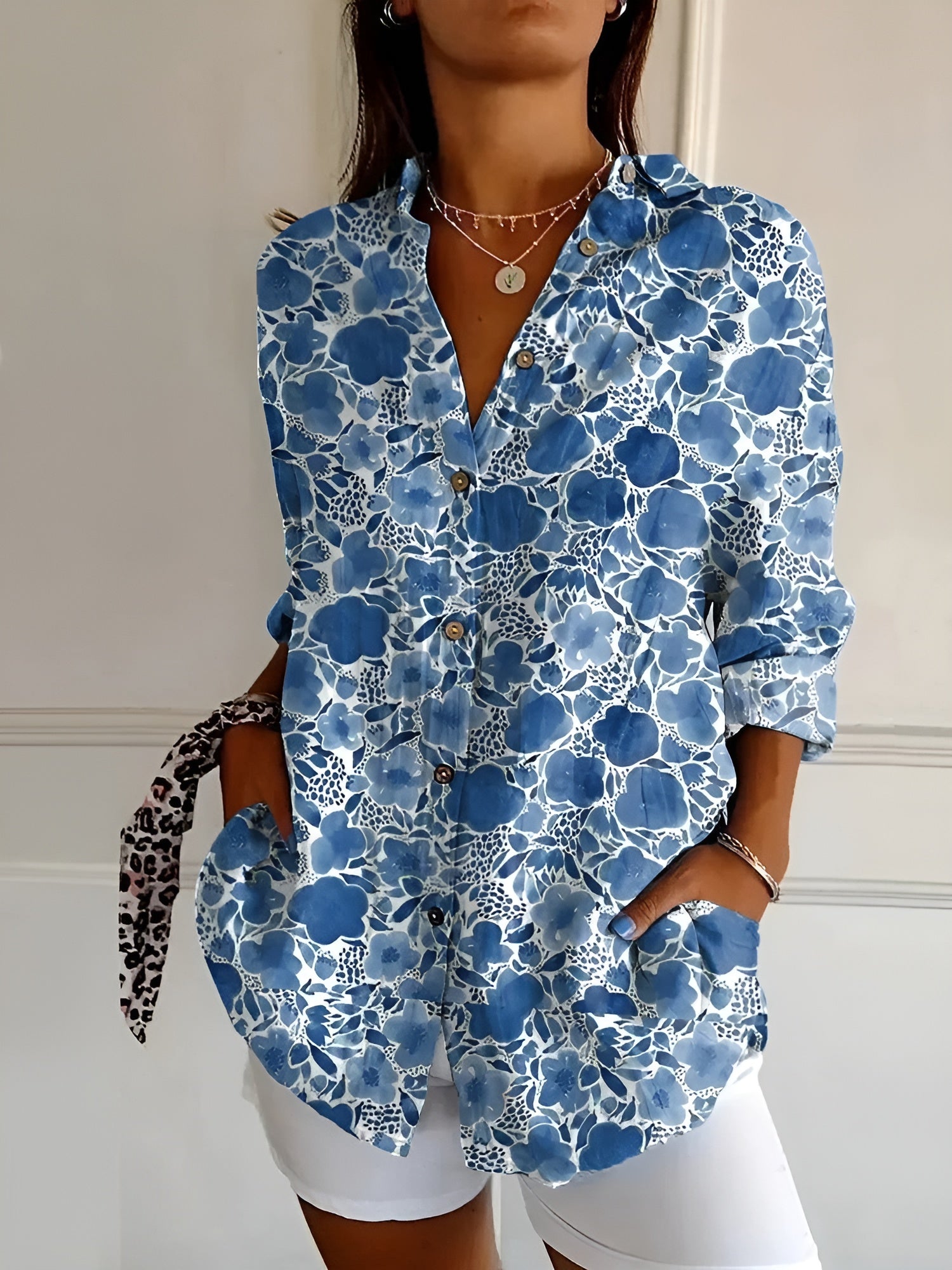 Frieda - Dames blouse met print