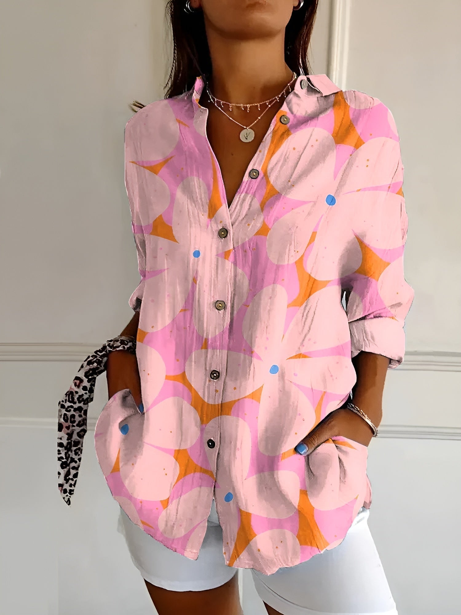 Frieda - Dames blouse met print