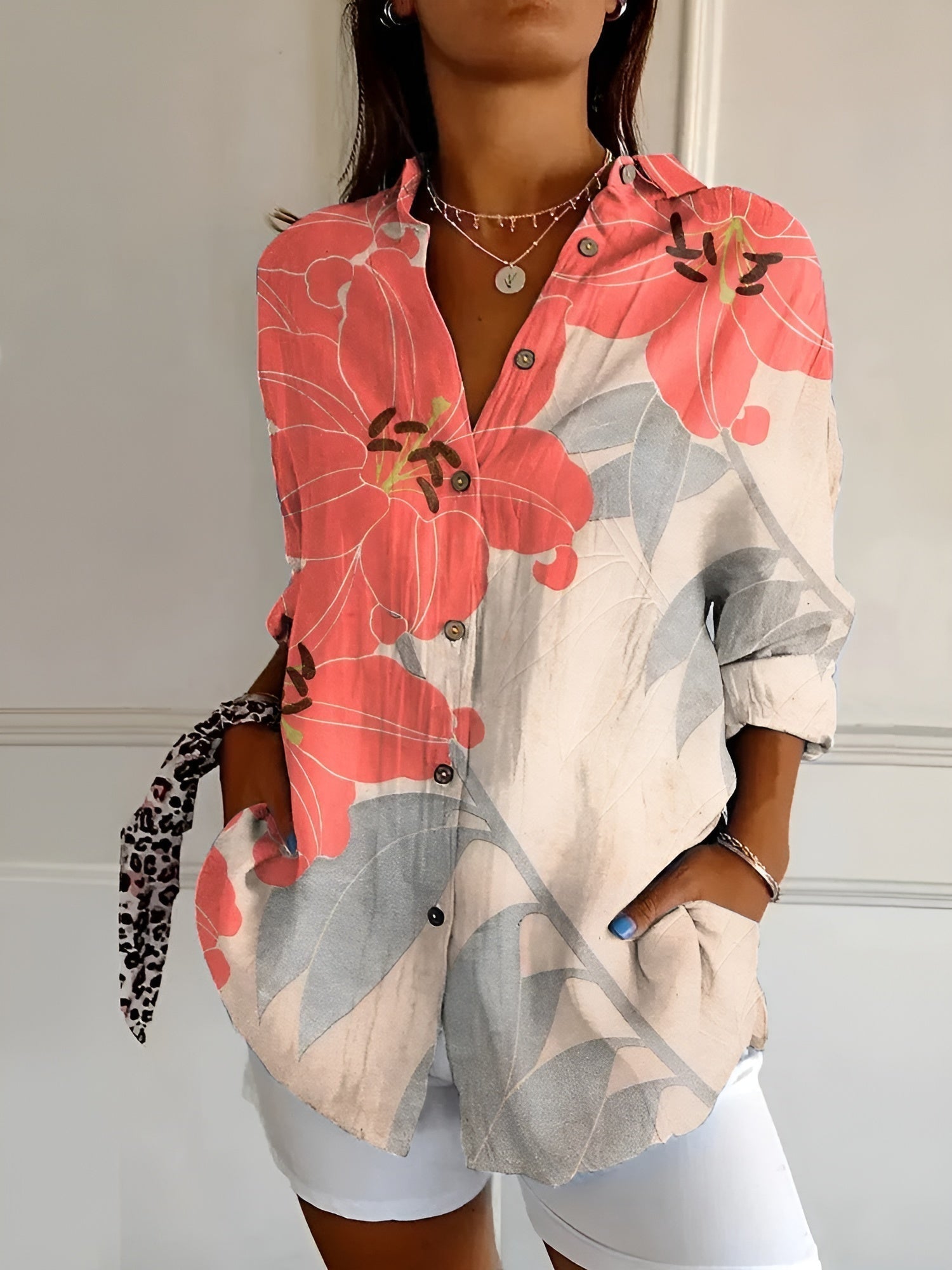 Frieda - Dames blouse met print