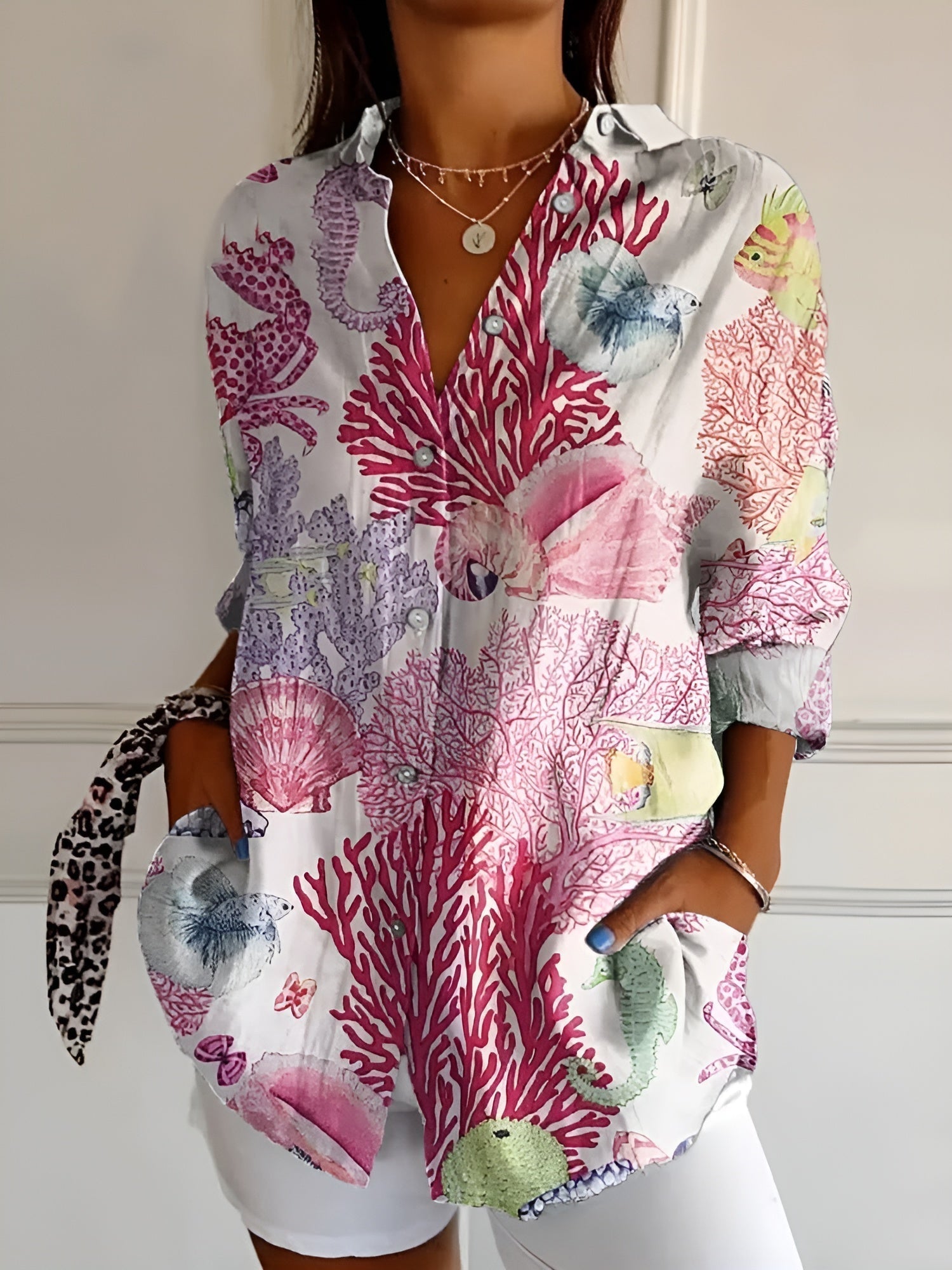 Frieda - Dames blouse met print