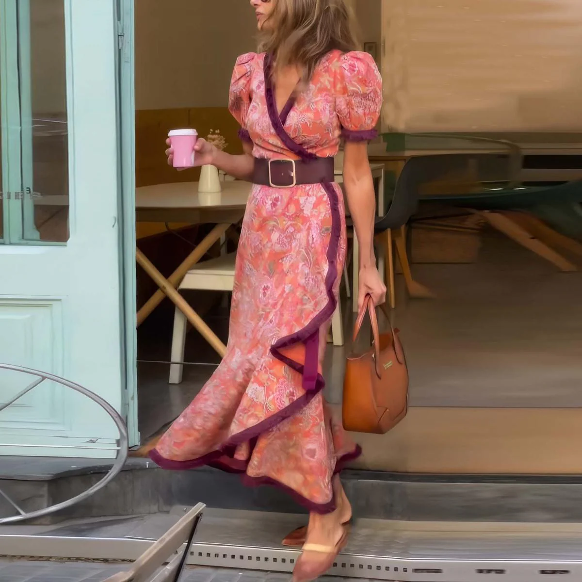 Sofie – Maxi Jurk met Korte Mouwen