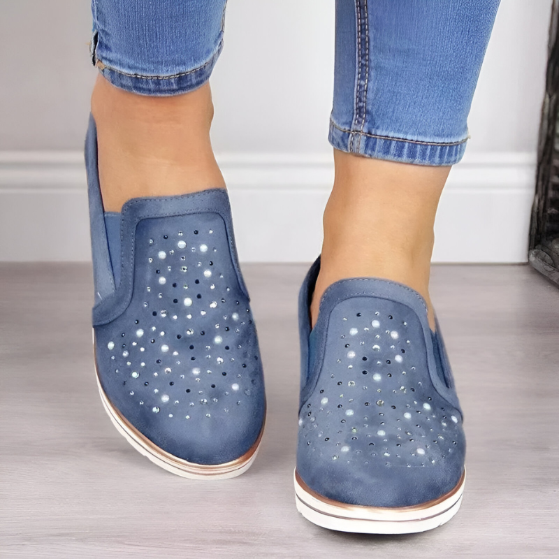 Lisa™ | Orthopedische Sleehak Loafers met Strass-steentjes