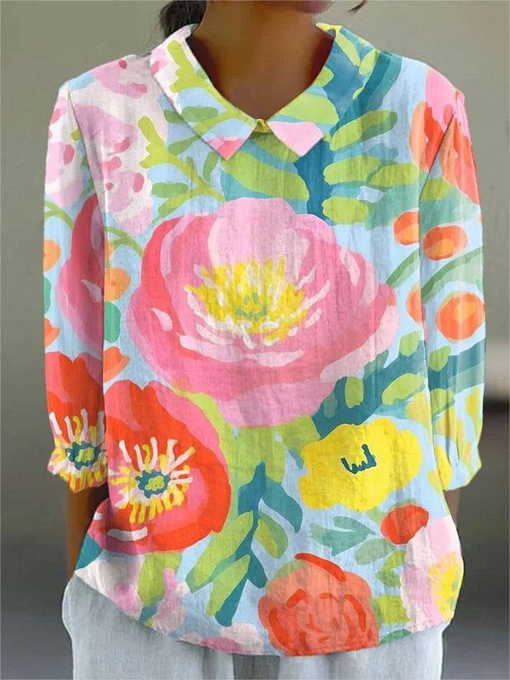 Elle | Vintage kleurrijke blouse