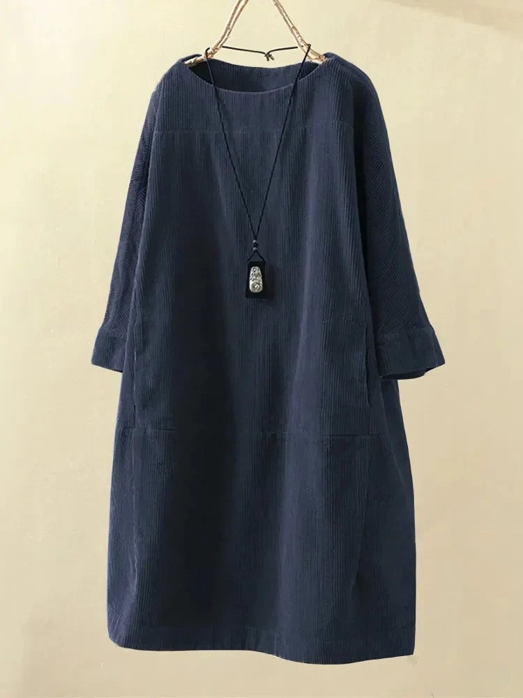 Niet-Dualiteit - Vintage Corduroy Relaxed Jurk