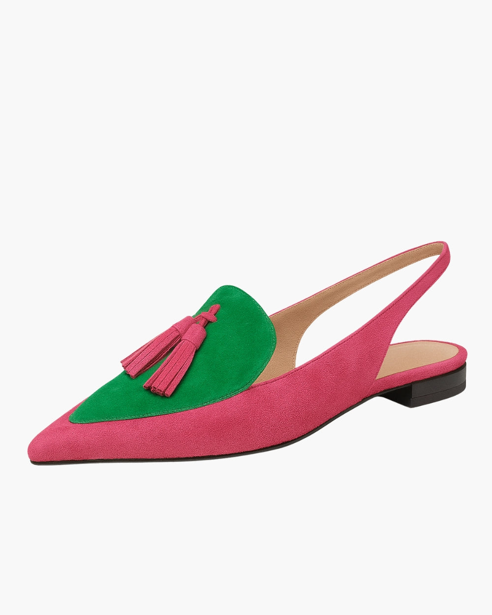 Quelia – Puntige Slingbacks met Franje