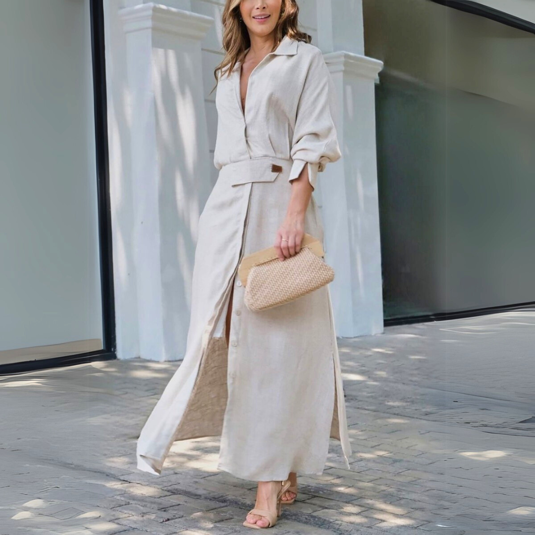 Jeanette | Elegante Maxi Jurk met V-hals