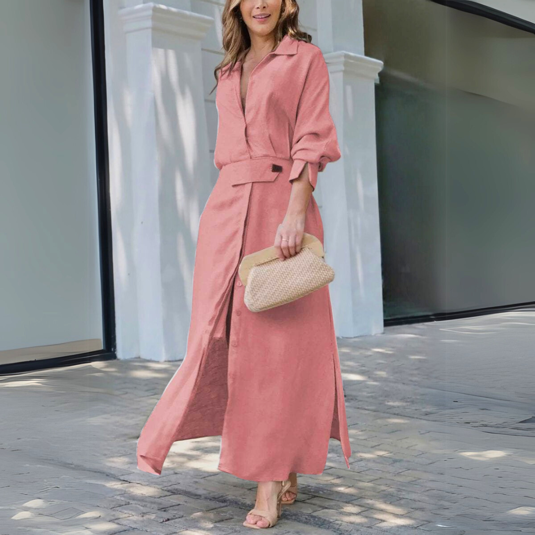 Jeanette | Elegante Maxi Jurk met V-hals