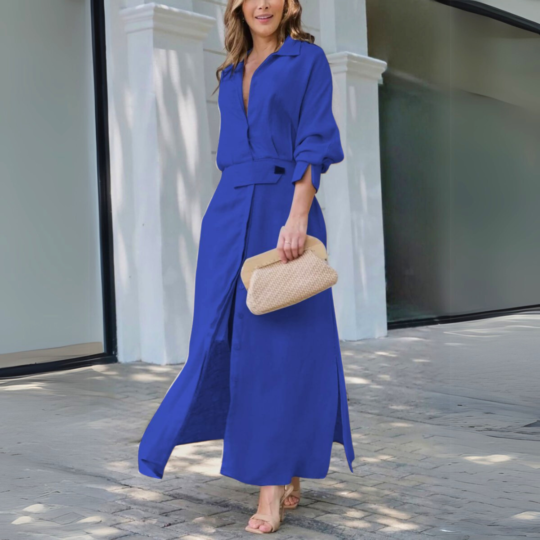 Jeanette | Elegante Maxi Jurk met V-hals