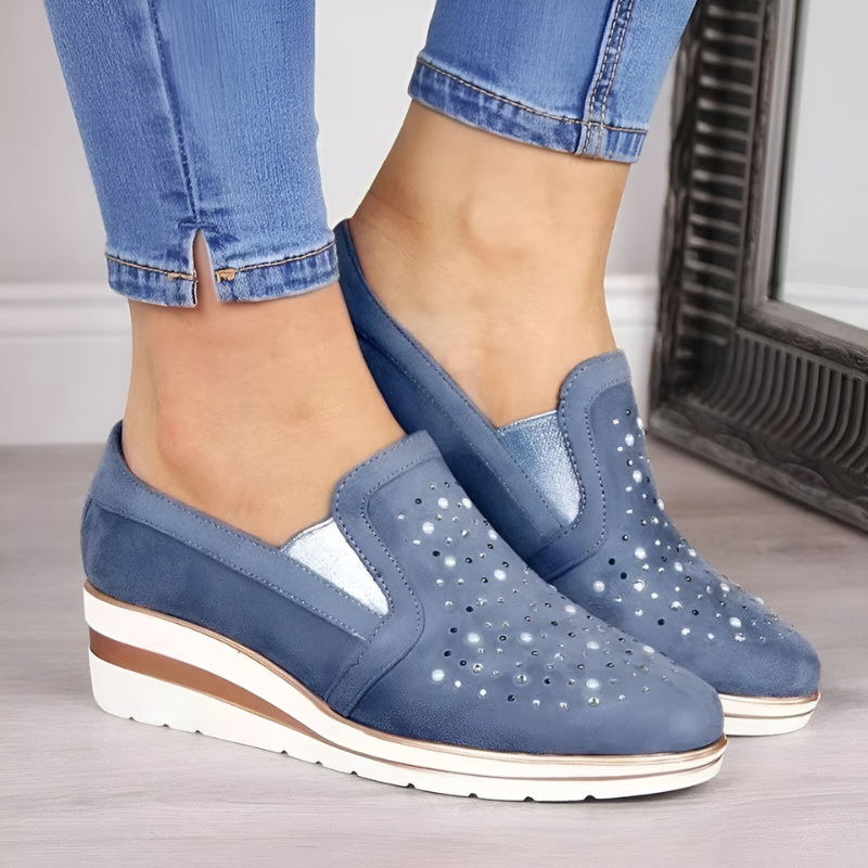 Lisa™ | Orthopedische Sleehak Loafers met Strass-steentjes